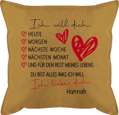 Kissen 50x50 - Partner Ideen - Ich Liebe Dich Geschenk - 50 x 50 cm - Gelb - personalisierte Geschenke pärchen valendienstagsgeschenk füllung Ehefrau liebes valentinstags von Geschenk mit Namen personalisiert by Shirtracer