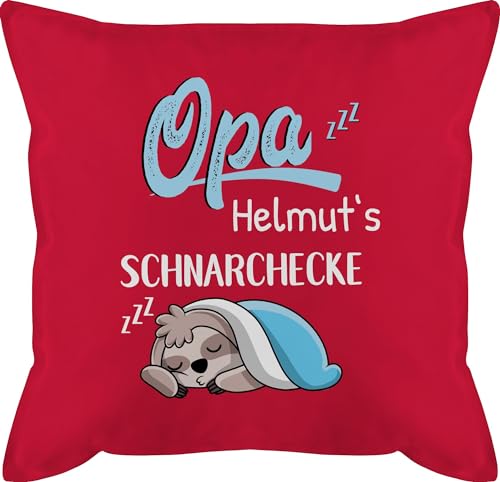 Kissen 50x50 - Opas Schnarchecke Faultier - Geschenk Opa Geschenkidee Opi Weihnachten Geburtstag - 50 x 50 cm - Rot - Geschenke für schnarcher Name Pillow personalisierte schnarch kissenbezüge von Geschenk mit Namen personalisiert by Shirtracer