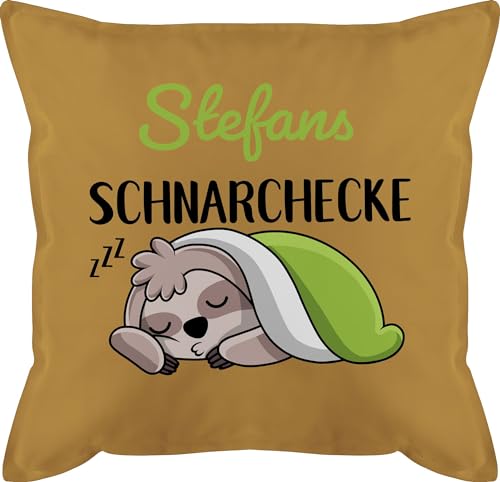 Kissen 50x50 - Schnarchecke Faultier - 50 x 50 cm - Gelb - Name Geschenke für schnarcher schnarch namensdruck Pillow lustig personalisierte Schnarchen bezug Spruch personalisiertes kissenbezüge von Geschenk mit Namen personalisiert by Shirtracer