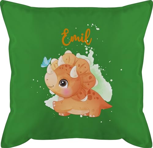 Kissen 50x50 - Tiere - Saurier Dinosaurier Urzeittier Dinos Dino - 50 x 50 cm - Grün - Tier kleine personalisierte Geschenke Name Motiv und Tieren Personalisieren Tiger von Geschenk mit Namen personalisiert by Shirtracer