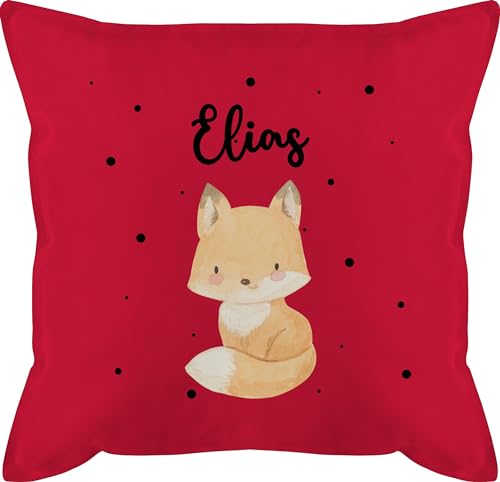 Kissen 50x50 - Tiere - Süßer Fuchs - 50 x 50 cm - Rot - Tier Name kleine personalisierte Geschenke und Motiv Tieren Personalisieren Dino Tiger von Geschenk mit Namen personalisiert by Shirtracer