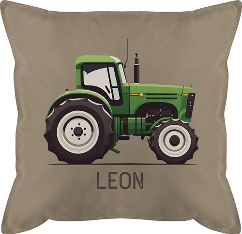 Kissen 50x50 - Traktor Landwirte Landwirt Traktoren Trecker Landwirtschaft - 50 x 50 cm - Beige - für traktorfahrer und Name Fans Bauern Bulldog Motiv traktormotiv personalisierte personalisiertes von Geschenk mit Namen personalisiert by Shirtracer