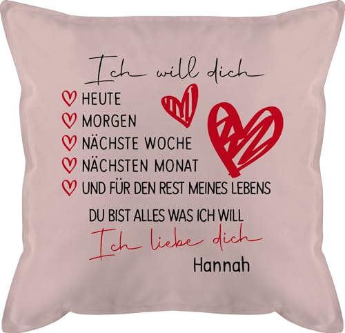 Kissen 50x50 - Partner Ideen - Ich Liebe Dich Geschenk - 50 x 50 cm - Hellrosa kopfkissen liebesgeschenke für ihn liebeskissen pärchen füllung Freund von Geschenk mit Namen personalisiert by Shirtracer