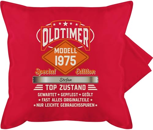 Kissenbezug - 50. Geburtstag - Kissen - Oldtimer Special Vintage 1975 mit Name zum Fünfzigsten - 50 x 50 cm - Rot - 1973 1974 50.Geburtstag Jahrgang kissenhülle Mann fur Geschenke 50er Jahre Kissenbezug - 50. Geburtstag - Kissen - Oldtimer Special Vintage 1975 mit Name zum Fünfzigsten - 50 x 50 cm - Rot - 1973 1974 50.Geburtstag Jahrgang kissenhülle Mann fur Geschenke 50er Jahre von Geschenk mit Namen personalisiert by Shirtracer