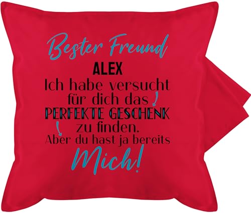 Kissenbezug - Bester Freund - Best Friend Freunde Kumpel - 50 x 50 cm - Rot guter personalisierte Guten Beste Personalisieren Gute Geburtstagsgeschenk sehr kumpels von Geschenk mit Namen personalisiert by Shirtracer