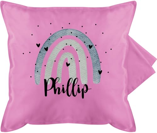 Kissenbezug - Boho - Regenbogen Name - 50 x 50 cm - Pink - namenskissen Bohemian Rainbow individuell Bedrucken personalisierte Geschenke Schulkind selbst gestaltet Names Einschulung Kindergarten Kissenbezug - Boho - Regenbogen Name - 50 x 50 cm - Pink - namenskissen Bohemian Rainbow individuell Bedrucken personalisierte Geschenke Schulkind selbst gestaltet Names Einschulung Kindergarten von Geschenk mit Namen personalisiert by Shirtracer