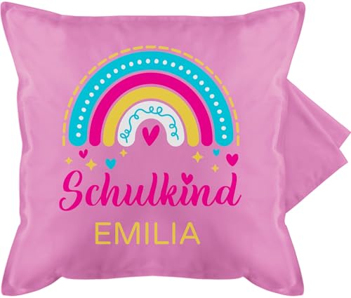 Kissenbezug - Einschulung Kissen - Regenbogen Rainbow Schulkind - 50 x 50 cm - Pink - motivationskissen Schulanfang schulanfänger schulkinder personalisiertes 1. Schultag schul personalisierte Kissenbezug - Einschulung Kissen - Regenbogen Rainbow Schulkind - 50 x 50 cm - Pink - motivationskissen Schulanfang schulanfänger schulkinder personalisiertes 1. Schultag schul personalisierte von Geschenk mit Namen personalisiert by Shirtracer