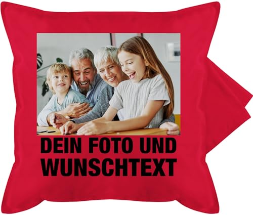 Kissenbezug - Mit Foto eigenem Bild Text Name Wunschtext - 50 x 50 cm - Rot - selber Bedrucken fotokissen selbst gestalten Bilder drucker Lassen Kissen eigenen Druck bildern von Geschenk mit Namen personalisiert by Shirtracer