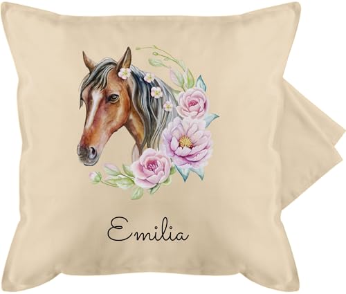 Kissenbezug - Pferd Pferde - Wunschname Pferdekopf Name I Pferdemotiv I Geschenk Pferdemädchen - 50 x 50 cm - Beige Natur - pferdekissen Kissen Reiter Horse kissenhülle personalisierte mädchen Kissenbezug - Pferd Pferde - Wunschname Pferdekopf Name I Pferdemotiv I Geschenk Pferdemädchen - 50 x 50 cm - Beige Natur - pferdekissen Kissen Reiter Horse kissenhülle personalisierte mädchen von Geschenk mit Namen personalisiert by Shirtracer