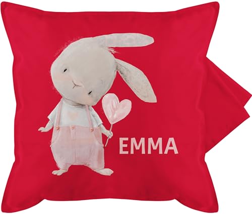 Kissenbezug - Süßer Hase Mädchen mit Name personalisiert I Häschen I Rabbit I Langohr I Süße Hasen - 50 x 50 cm - Rot - Kissen personalisierte hasenmotiv Emma kissenhülle Ostern Bunny Kissenbezug - Süßer Hase Mädchen mit Name personalisiert I Häschen I Rabbit I Langohr I Süße Hasen - 50 x 50 cm - Rot - Kissen personalisierte hasenmotiv Emma kissenhülle Ostern Bunny von Geschenk mit Namen personalisiert by Shirtracer