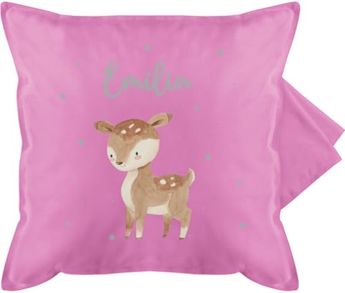 Kissenbezug - Süßes REH mit Namen personalisiert I - 50 x 50 cm - Pink - personalisierte Geschenke kissenhülle Name rehkitz Tier personalisiertes Tiere Waldtiere Kissen Tieren tiermotiv rehe Kissenbezug - Süßes REH mit Namen personalisiert I - 50 x 50 cm - Pink - personalisierte Geschenke kissenhülle Name rehkitz Tier personalisiertes Tiere Waldtiere Kissen Tieren tiermotiv rehe von Geschenk mit Namen personalisiert by Shirtracer