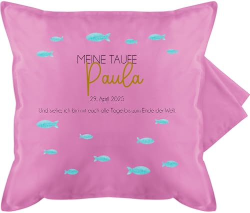 Kissenbezug - Tauf Geschenk | Gastgeschenk Taufe | Geschenke zur Taufe | Fische im Zeichen der Taufe - 50 x 50 cm - Pink - taufgeschenk Fisch taufkissen konfirmation Taufe Kissen taufgeschenke Kissenbezug - Tauf Geschenk | Gastgeschenk Taufe | Geschenke zur Taufe | Fische im Zeichen der Taufe - 50 x 50 cm - Pink - taufgeschenk Fisch taufkissen konfirmation Taufe Kissen taufgeschenke von Geschenk mit Namen personalisiert by Shirtracer
