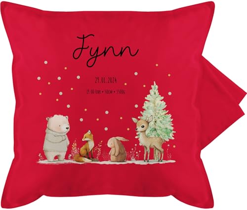 Kissenbezug - Tiere - Geschenk zur Geburt süße Waldtiere mit Name und Geburtsdaten I Geburtsgeschenk Mädchen mit Datum Gewicht Uhrzeit I Baby Geldgeschenk - 50 x 50 cm - Rot - Geschenke Kissenbezug - Tiere - Geschenk zur Geburt süße Waldtiere mit Name und Geburtsdaten I Geburtsgeschenk Mädchen mit Datum Gewicht Uhrzeit I Baby Geldgeschenk - 50 x 50 cm - Rot - Geschenke von Geschenk mit Namen personalisiert by Shirtracer