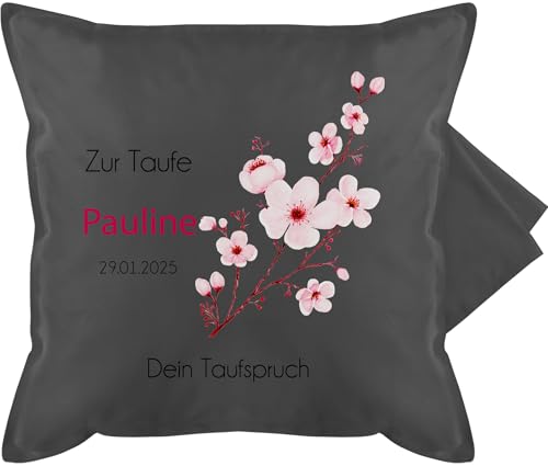 Kissenbezug - Zur Taufe mit individuellen Taufspruch | Taufe Geschenke | Geschenk zur Taufe - 50 x 50 cm - Grau - Kissen taufkissen konfirmation Taufe￼ taufgeschenke taufgeschenk personalisierte von Geschenk mit Namen personalisiert by Shirtracer