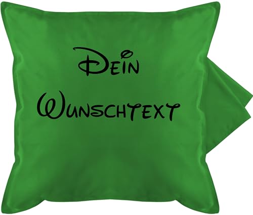 Kissenbezug - Aufdruck selbst gestalten - Wunschtext - 50 x 50 cm - Grün - eigenem Text Bedrucken Lassen zum selber drucken eigener Druck Personalised Gifts Name schreiben freitext Customized von Geschenk mit Namen personalisiert by Shirtracer