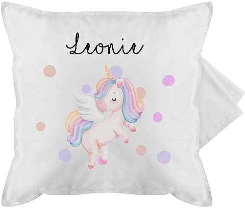 Kissenbezug - Einhörner - Süßes Einhorn Sweet Unicorn - 50 x 50 cm - Weiß - kissen mädchen einhornkissen unicorns und kuschelkissen polster kinderkissen kindergarten einhörnern kopfkissen von Geschenk mit Namen personalisiert by Shirtracer