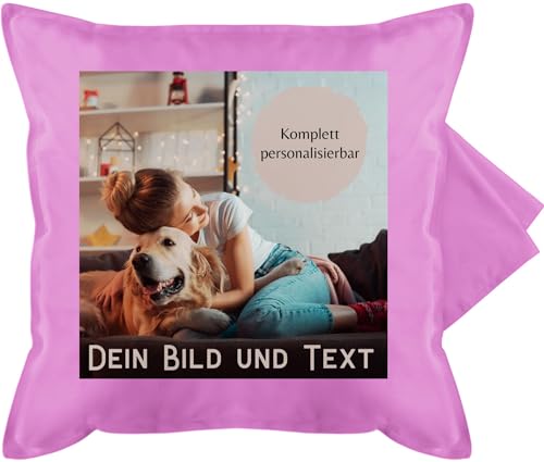 Kissenbezug - eigenem - Foto Bild Geschenk - 50 x 50 cm - Pink - Kissen Bedrucken Lassen selber Machen anpassen Druck kissenbezüge gestalten fotogeschenk Vatertagsgeschenk Bedruckt personalisierte von Geschenk mit Namen personalisiert by Shirtracer