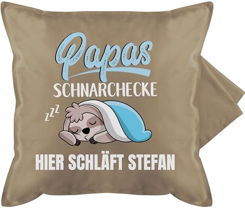 Kissenbezug - zum Vatertag - Schnarchen Papa Schnarchplatz Papas Schnarchecke - 50 x 50 cm - Beige - personalisierte Geschenke Vater Vatertagsgeschenk schnarch Kissen personalisiertes für väter von Geschenk mit Namen personalisiert by Shirtracer