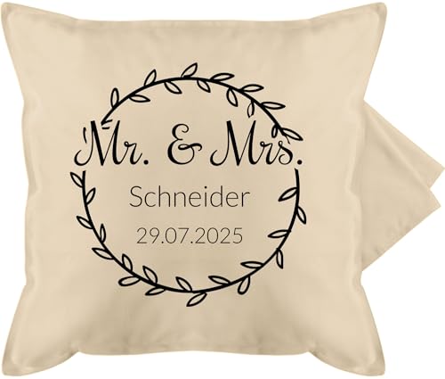 Kissenbezug - Hochzeit Kissen - Mr und Mrs - Verlobung Hochzeitstag Hochzeitsgeschenk Partner Geschenk Paare - 50 x 50 cm - Beige Natur - Geschenke hochzeitsgeschenke hochzeits brautpaar Kissenbezug - Hochzeit Kissen - Mr und Mrs - Verlobung Hochzeitstag Hochzeitsgeschenk Partner Geschenk Paare - 50 x 50 cm - Beige Natur - Geschenke hochzeitsgeschenke hochzeits brautpaar von Geschenk mit Namen personalisiert by Shirtracer