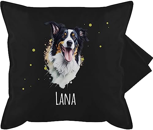 Kissenbezug - Hunde - Border Collie - Hundebesitzern Geschenk - 50 x 50 cm - Schwarz - Hund Kissen personalisierte hundemotiven Sofa hundemotive Hunde. Dog hundespruch Hundebesitzer und hundemotiv von Geschenk mit Namen personalisiert by Shirtracer