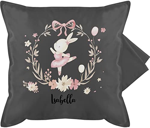 Kissenbezug - Kinder Kissen - Süßer Hase Hasen Hasenmotiv Rabbit - 50 x 50 cm - Grau - kissenhülle Kind Name Weihnachten personalisierte mädchen für Blumenkranz von Geschenk mit Namen personalisiert by Shirtracer