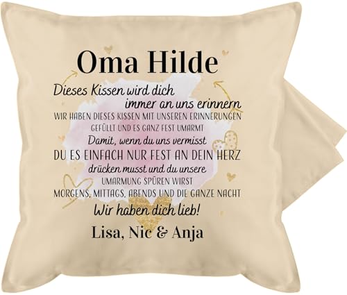Kissenbezug - Großmutter - Geschenk für Oma Weihnachten Geschenkideen Omi - 50 x 50 cm - Beige Natur - Kissen personalisiertes Grandma Herz kissenhülle kissenbezüge personalisierte Omas Hilde Kissenbezug - Großmutter - Geschenk für Oma Weihnachten Geschenkideen Omi - 50 x 50 cm - Beige Natur - Kissen personalisiertes Grandma Herz kissenhülle kissenbezüge personalisierte Omas Hilde von Geschenk mit Namen personalisiert by Shirtracer