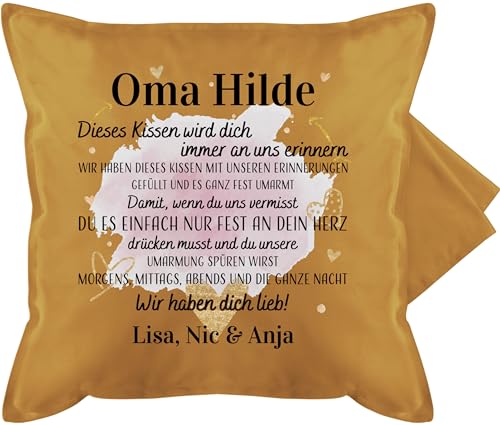 Kissenbezug - Großmutter - Geschenk für Oma Weihnachten Geschenkideen Omi - 50 x 50 cm - Gelb - Gifts for Grandmas Kissen personalisierte Geschenke individuell Grossmutter Omas omis von Geschenk mit Namen personalisiert by Shirtracer