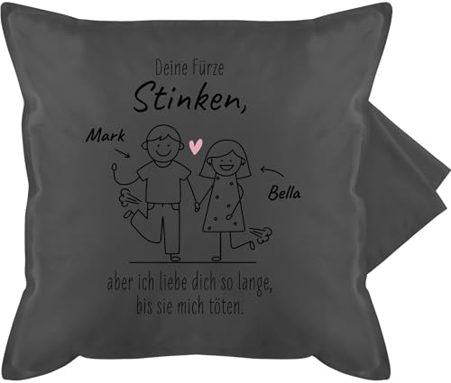 Kissenbezug - Partner Kissen Ideen - Deine Fürze Stinken - 50 x 50 cm - Grau - alles liebe zum valentinstag furzen für ihn valentinstaggeschenk stinker valentins tag geschenke furz von Geschenk mit Namen personalisiert by Shirtracer