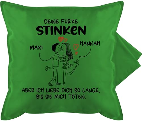 Geschenk mit Namen personalisiert by Shirtracer Kissenbezug - Partner Kissen Ideen - Deine Fürze Stinken - 50 x 50 cm - Grün - Paare Liebe fuerze Weihnachten pfürze liebes Furze pärchen Aber Paar von Geschenk mit Namen personalisiert by Shirtracer