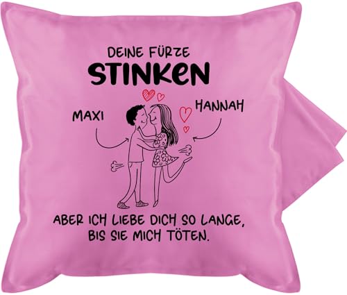 Kissenbezug - Partner Kissen Ideen - Deine Fürze stinken I Paar Geschenke Pärchen Valentinstag - 50 x 50 cm - Pink - für verliebte paarkissen liebeserklärung furz kuschelkissen Kissenbezug - Partner Kissen Ideen - Deine Fürze stinken I Paar Geschenke Pärchen Valentinstag - 50 x 50 cm - Pink - für verliebte paarkissen liebeserklärung furz kuschelkissen von Geschenk mit Namen personalisiert by Shirtracer