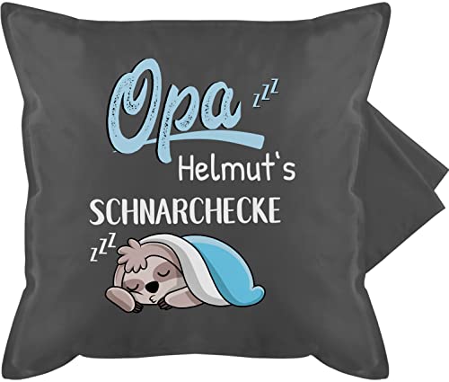 Kissenbezug - Opas Schnarchecke Faultier - Geschenk Opa Geschenkidee Opi Weihnachten Geburtstag - 50 x 50 cm - Grau - Geschenke für schnarcher bezug Kissen personalisierte Name schnarch von Geschenk mit Namen personalisiert by Shirtracer