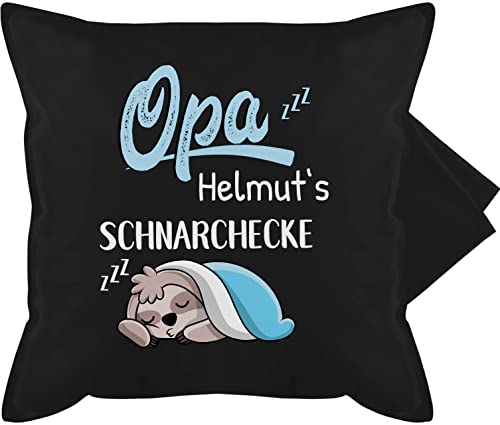 Kissenbezug - Opas Schnarchecke Faultier - Geschenk Opa Geschenkidee Opi Weihnachten Geburtstag - 50 x 50 cm - Schwarz - bezug personalisierte Geschenke Kissen Name für Schnarchen kissenhülle von Geschenk mit Namen personalisiert by Shirtracer