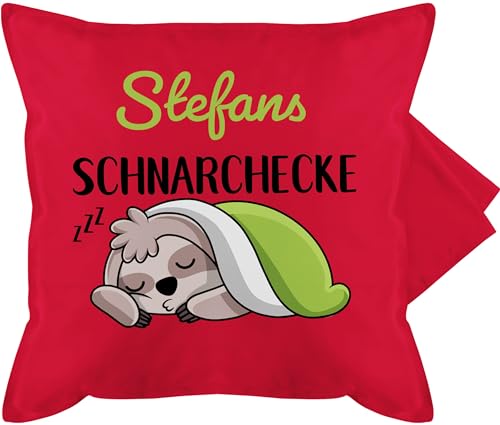 Kissenbezug - Schnarchecke Faultier - 50 x 50 cm - Rot - Kissen personalisierte Schnarchen namensdruck bezug schnarch Geschenke für schnarcher von Geschenk mit Namen personalisiert by Shirtracer