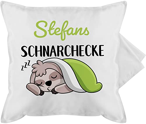 Kissenbezug - Schnarchecke Faultier - 50 x 50 cm - Weiß - Kissen personalisierte Geschenke für schnarcher namensdruck bezug schnarch Schnarchen von Geschenk mit Namen personalisiert by Shirtracer