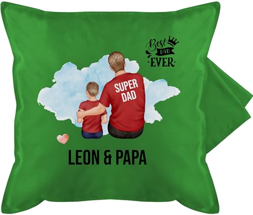 Kissenbezug - zum Vatertag - Papa Geschenk I Geschenkidee Stiefpapa Bester Vater Geburtstag - 50 x 50 cm - Grün - Geschenke für väter personalisierte Vatertagsgeschenke Vatertagsgeschenk von Geschenk mit Namen personalisiert by Shirtracer