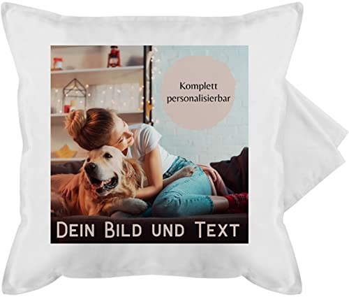 Kissenbezug - eigenem - Foto Bild Geschenk - 50 x 50 cm - Weiß - eigener Text und Sofa Kissen Bedrucken gestalten einigen Aufdruck sofakissen Lassen fotogeschenke Baumwolle Dein drucken auf EIN von Geschenk mit Namen personalisiert by Shirtracer