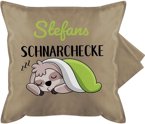 Kissenbezug - Schnarchecke Faultier - 50 x 50 cm - Beige - Kissen personalisierte Geschenke für schnarcher namensdruck bezug schnarch Schnarchen von Geschenk mit Namen personalisiert by Shirtracer