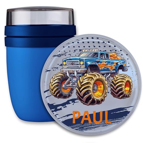 Lunchpot Kinder Müslibecher to go Joghurtbecher für Mepal Ellipse - Autos - Monstertruck mit Name personalisiert I Monster Truck Geschenk Off Road Geländewagen - 300 ml - Blau Lunchpot Kinder Müslibecher to go Joghurtbecher für Mepal Ellipse - Autos - Monstertruck mit Name personalisiert I Monster Truck Geschenk Off Road Geländewagen - 300 ml - Blau von Geschenk mit Namen personalisiert by Shirtracer