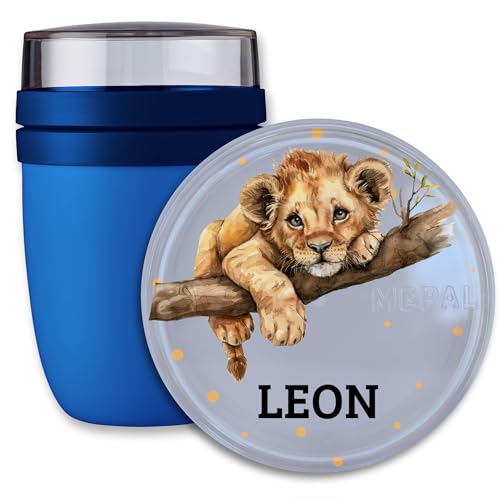Lunchpot Kinder Müslibecher to go Joghurtbecher für Mepal Ellipse - Einschulung Geschenk Baby Löwe mit Name personalisiert I Löwe Geschenk I Löwengeschenke Schulkind - 300 ml - Blau Lunchpot Kinder Müslibecher to go Joghurtbecher für Mepal Ellipse - Einschulung Geschenk Baby Löwe mit Name personalisiert I Löwe Geschenk I Löwengeschenke Schulkind - 300 ml - Blau von Geschenk mit Namen personalisiert by Shirtracer