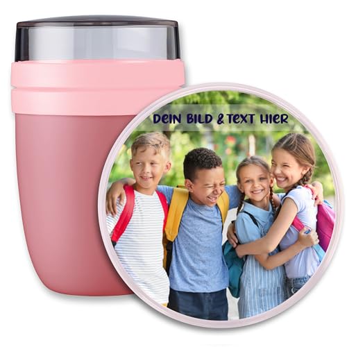 Lunchpot Kinder Müslibecher to go Joghurtbecher für Mepal Ellipse - Einschulung Geschenk Dein Bild und Text Geschenk Schulkind eigenes Foto Geschenke Kita Start selbst gestalten I Schulanfang I von Geschenk mit Namen personalisiert by Shirtracer