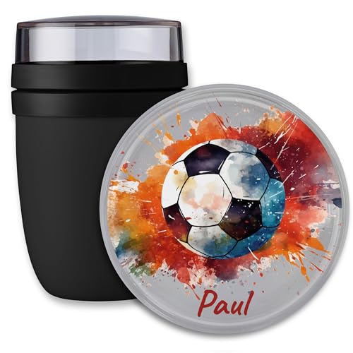 Lunchpot Kinder Müslibecher to go Joghurtbecher für Mepal Ellipse - Einschulung Geschenk Fussball mit Name Geschenk Schulkind Fußball Geschenke Kitastart Fußballfan Geschenke Fussballer I von Geschenk mit Namen personalisiert by Shirtracer