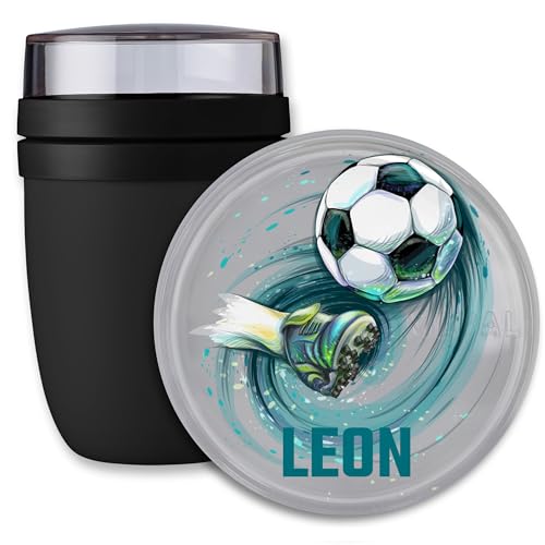 Lunchpot Kinder Müslibecher to go Joghurtbecher für Mepal Ellipse - Geschenk Einschulung Fussball mit Name Schulkind Geschenk Fußball Geschenke Fussballer I Fußballfan Geschenke Schulanfang I von Geschenk mit Namen personalisiert by Shirtracer