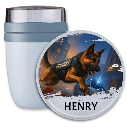 Lunchpot Kinder Müslibecher to go Joghurtbecher für Mepal Ellipse - Polizeihund mit Name personalisiert I Einschulung Geschenk Polizei Hund I Schulanfang I Schulbeginn I Schuleinführung - 300 ml Lunchpot Kinder Müslibecher to go Joghurtbecher für Mepal Ellipse - Polizeihund mit Name personalisiert I Einschulung Geschenk Polizei Hund I Schulanfang I Schulbeginn I Schuleinführung - 300 ml von Geschenk mit Namen personalisiert by Shirtracer
