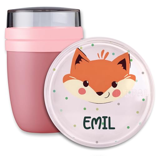 Lunchpot Kinder Müslibecher to go Joghurtbecher für Mepal Ellipse - Süßer Fuchs mit Name Schulkind Geschenk Einschulung Geschenkidee Schulanfang I Schulbeginn I Schuleintritt I von Geschenk mit Namen personalisiert by Shirtracer
