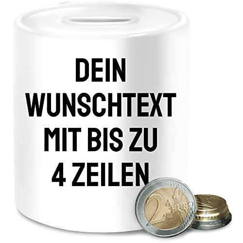 Spardose - Aufdruck selbst gestalten - Wunschtext I Eigener Text I Personalisierter Text I Custom Text - Unisize - Weiß - personalisierte Geschenke trinkgeldkasse 4 zeilen Name sparbüchsen Spardose - Aufdruck selbst gestalten - Wunschtext I Eigener Text I Personalisierter Text I Custom Text - Unisize - Weiß - personalisierte Geschenke trinkgeldkasse 4 zeilen Name sparbüchsen von Geschenk mit Namen personalisiert by Shirtracer