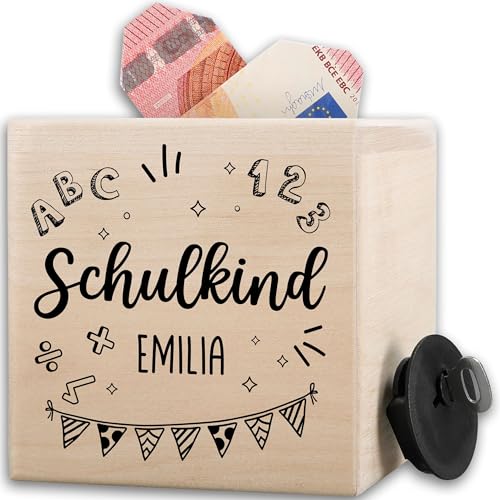 Spardose Holz - Einschulung Geldgeschenk ABC Schulkind mit Name personalisiert I Schuleintritt Geld schenken Schulanfang I Schulanfänger I Schulbeginn - 10x10cm - Holz - zum zur taschengeld Kinder Spardose Holz - Einschulung Geldgeschenk ABC Schulkind mit Name personalisiert I Schuleintritt Geld schenken Schulanfang I Schulanfänger I Schulbeginn - 10x10cm - Holz - zum zur taschengeld Kinder von Geschenk mit Namen personalisiert by Shirtracer