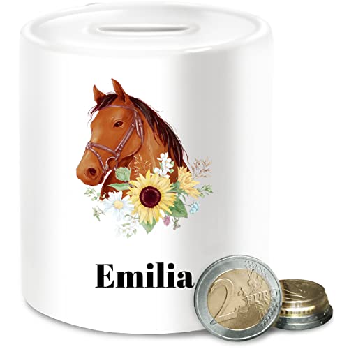 Spardose - Pferd - Pferde Mädchen Geschenk I Pferdekopf - Unisize - Weiß - Geschenke für reiterinnen pferden sparbüchse pferdespardosen pferdemotiv Keramik geldgeschenk Reiterin pferdeliebhaber von Geschenk mit Namen personalisiert by Shirtracer