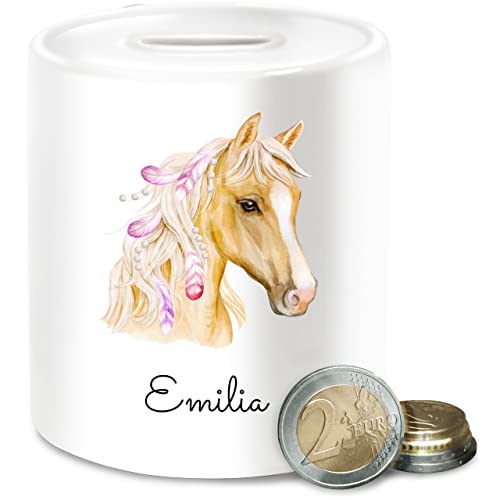 Spardose - Pferd Pferde - Pferdekopf - Unisize - Weiß - Geschenke für reiterinnen pferden pferdemotiven sparbüchse pferdespardosen pferdemotiv mädchen reiten spardosen geldgeschenk Reiterin von Geschenk mit Namen personalisiert by Shirtracer