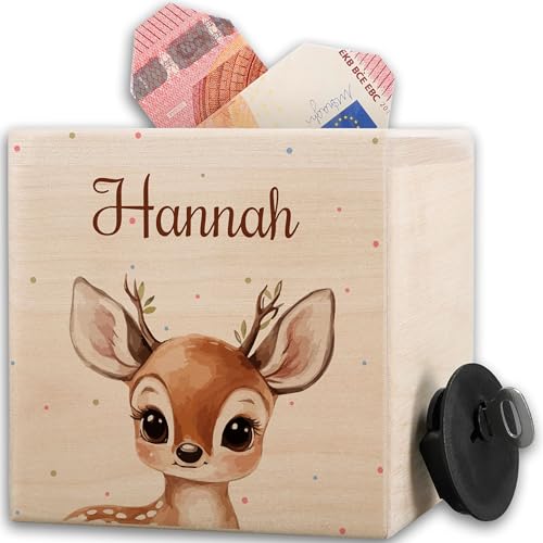 Spardose Holz - Holzspardose süßes REH mit Name I Geldgeschenk Kinder Mädchen Taschengeld Sparbüchse Rehkitz Geld Geschenk Kind - 10x10cm - Holz - süße spardosen kinderspardose sparbüchsen Spardose Holz - Holzspardose süßes REH mit Name I Geldgeschenk Kinder Mädchen Taschengeld Sparbüchse Rehkitz Geld Geschenk Kind - 10x10cm - Holz - süße spardosen kinderspardose sparbüchsen von Geschenk mit Namen personalisiert by Shirtracer