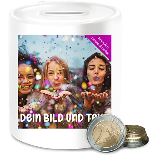 Spardose - Foto eigenem Bild - Fotogeschenk - Unisize - Weiß - Foto-spardose selbst drucken beschriften sparbüchse geschlossen gestalten personalisiertes muttertagsgeschenke persönlich von Geschenk mit Namen personalisiert by Shirtracer